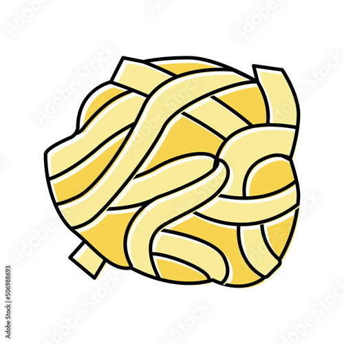 tagliatelle pasta color icon vector illustration