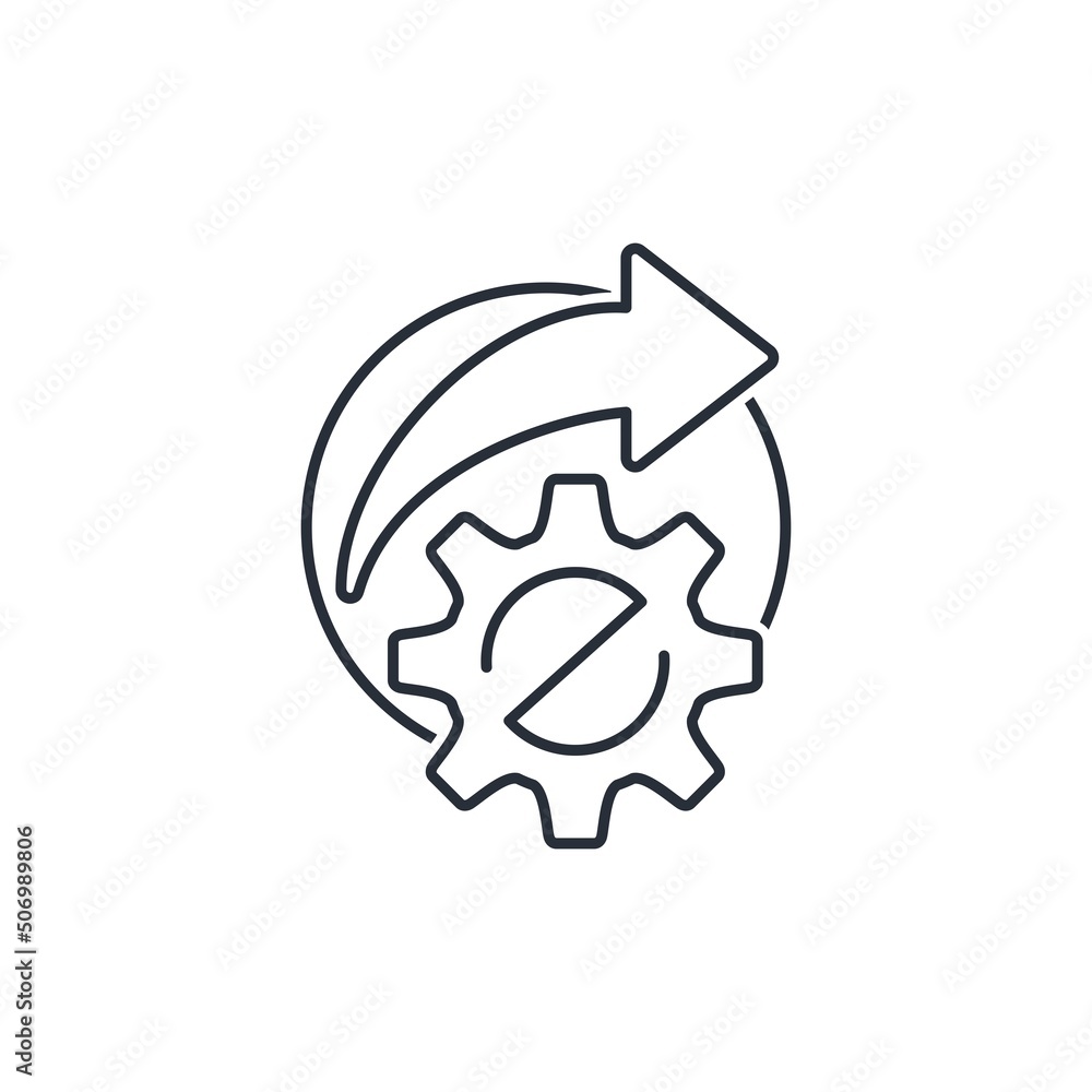Change technical capabilities. transfer opportunity. Vector linear icon isolated on white background Change technical capabilities. transfer opportunity. Vector linear icon isolated on white background