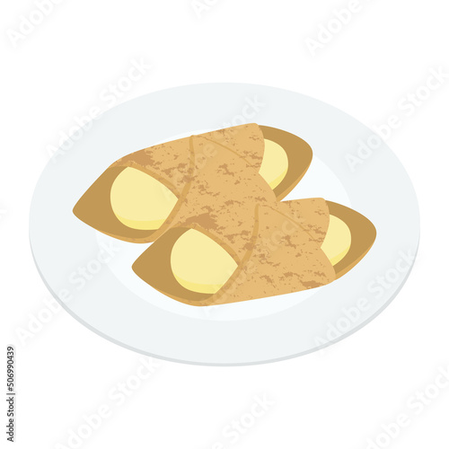 イタリアのお菓子カンノーリのイラスト