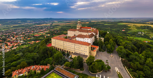 Photography Pannonhalma, Hungary - Aerial panoramic view of the beautiful Millenary Benedict