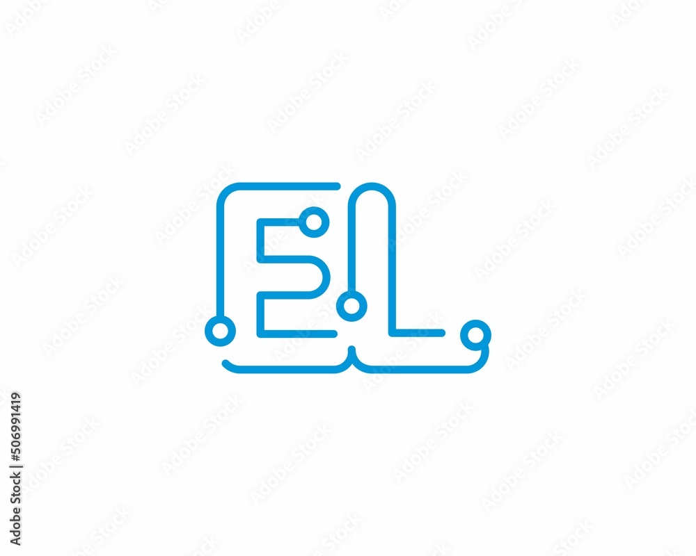 Abstract Letters EL Logo Design Template 001 Abstract Letters EL Logo Design Template 001