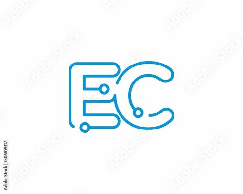 Abstract Letters EC Logo Design Template 001