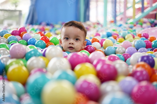 A kid playing in the playground