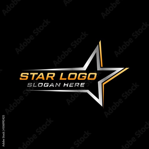 star golden colors automotive logo black background