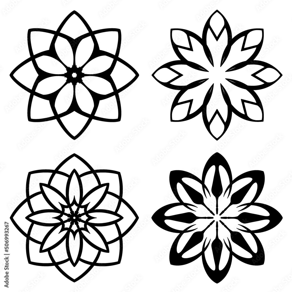 Fototapeta premium Mandala element ornamental set of flowers