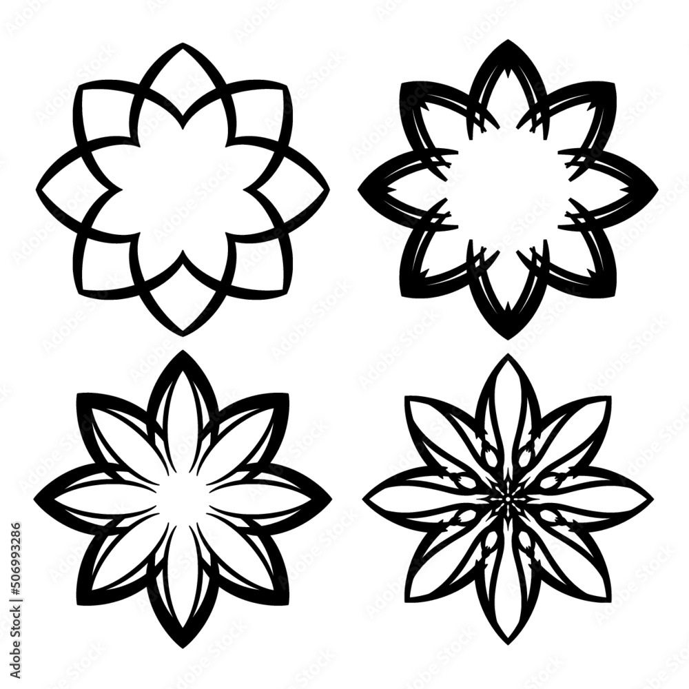 Fototapeta premium Mandala oramental element set of flowers
