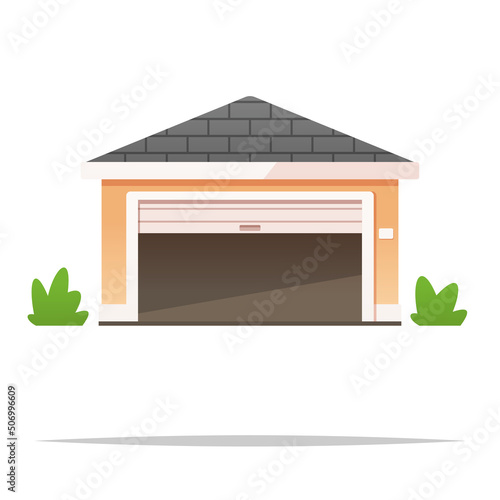 Empty garage vector isolated illustration