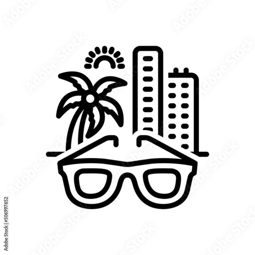 Black line icon for visibility