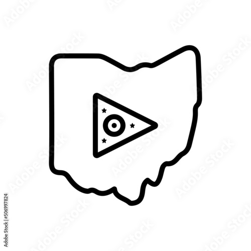 Black line icon for ohio