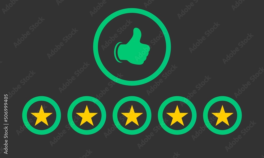 Top rating for five stars service logo template illustration Top rating for five stars service logo template illustration