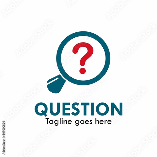 Find answer or question logo template illustration. Suitable for searching, question mark