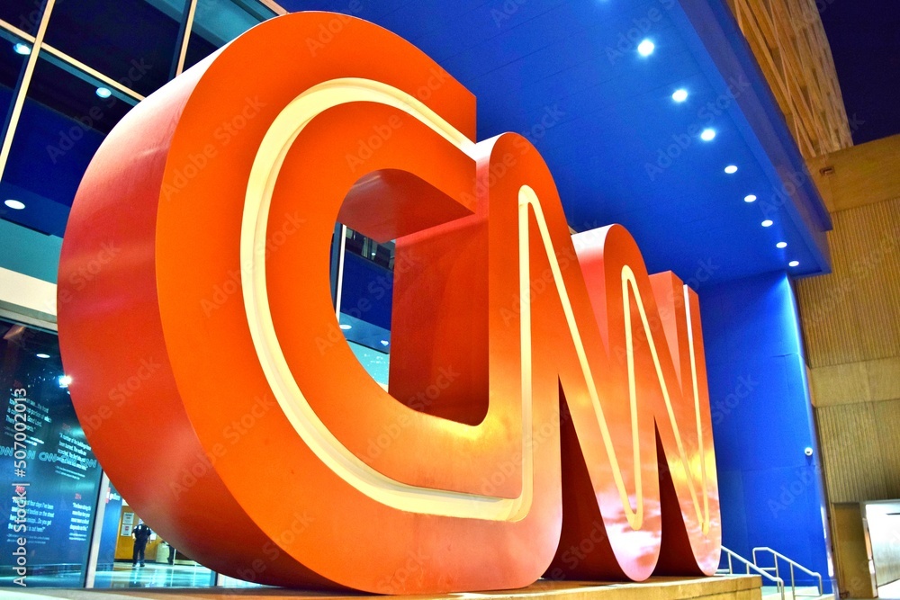 CNN Logo Sign in front of CNN World Headquarters in Atlanta, Georgia ...