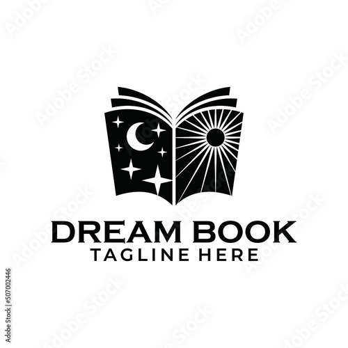 dream book logo vector. magic book vector