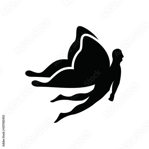 butterfly logo vector. Human with butterfly wing vector