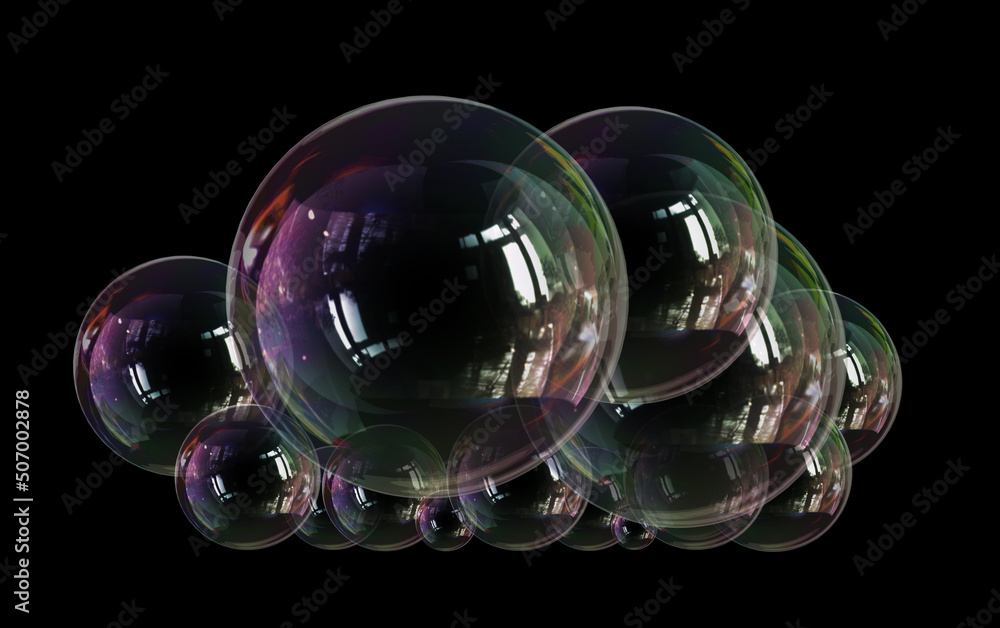 soap bubbles foam suds 3D