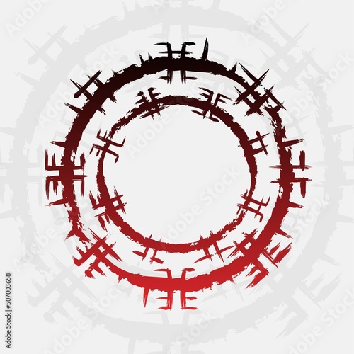 Scandinavian viking circle symbol pattern