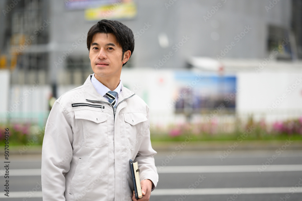 Fototapeta premium 工事現場 作業員 建築