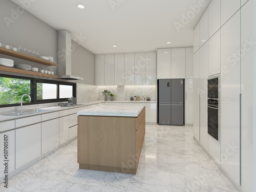 3d rendering of kitchen room