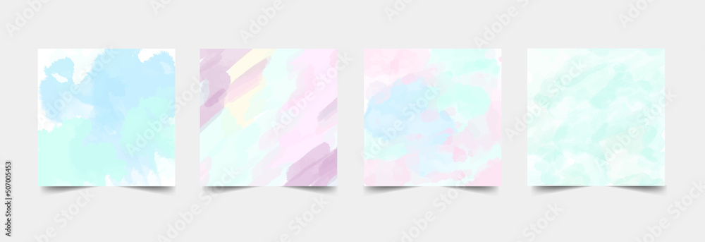 Set Delicate Abstract Watercolor Style Vector Layouts.