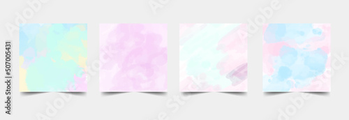 Set Delicate Abstract Watercolor Style Vector Layouts.