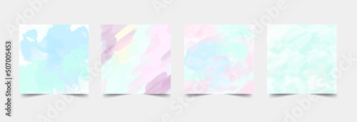 Set Delicate Abstract Watercolor Style Vector Layouts.
