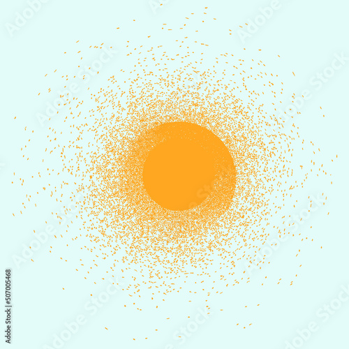 Solar symbol . Vector illustration . Vintage sun logo . Handwritten design element . Abstract geometric shape . Sunburst .
