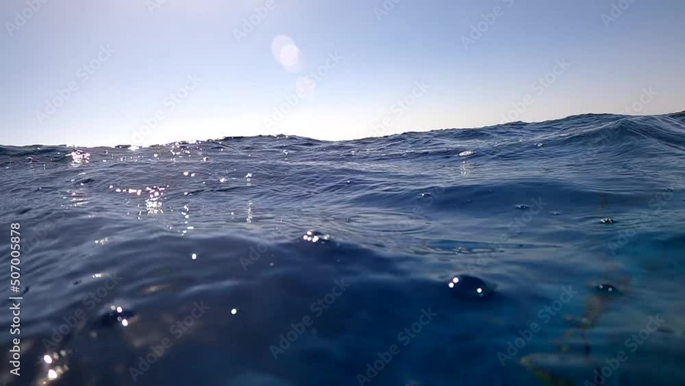 Underwater camera plunges over down into the water and into the depths of Egypt, the Red Sea. hd video