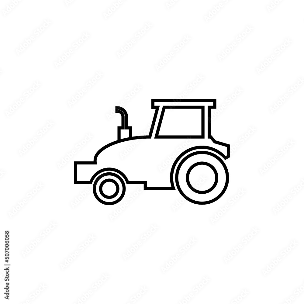 Farm tractor line icon for mobile concept and web design isolated on white background Farm tractor line icon for mobile concept and web design isolated on white background