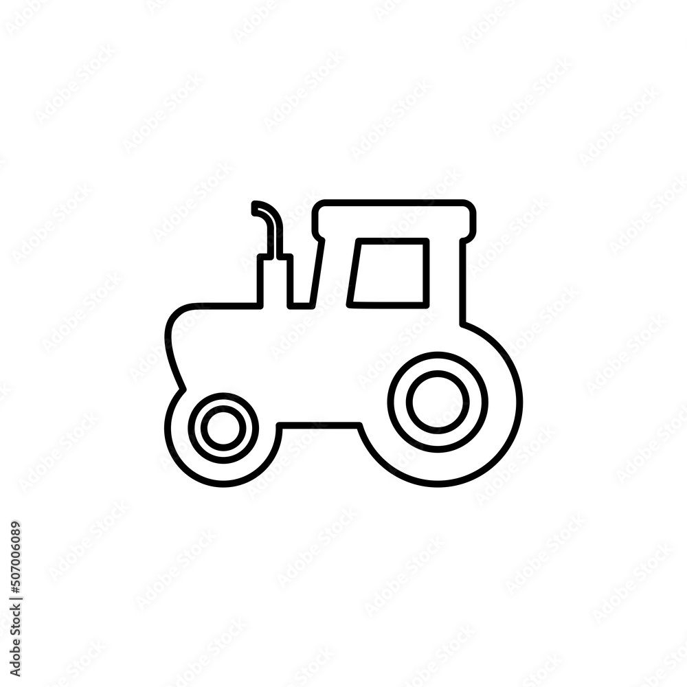 Farm tractor line icon for mobile concept and web design isolated on white background Farm tractor line icon for mobile concept and web design isolated on white background