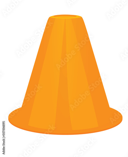 Orange soccer cone. vector illustration