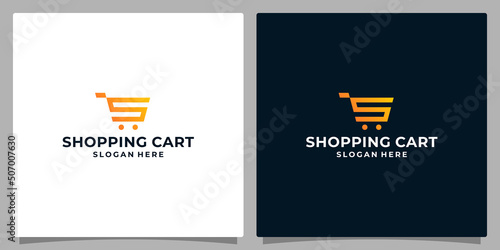 Template design icon logo vector shopping cart abstract with symbol initial letter S. Premium vector