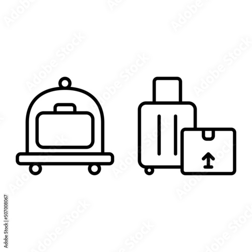 hotel cart, luggage icon with outline style. Suitable for website design, logo, app and UI. Based on the size of the icon in general, so it can be reduced.
