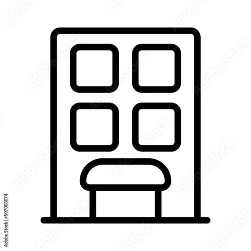 hotel icon with outline style. Suitable for website design, logo, app and UI. Based on the size of the icon in general, so it can be reduced.