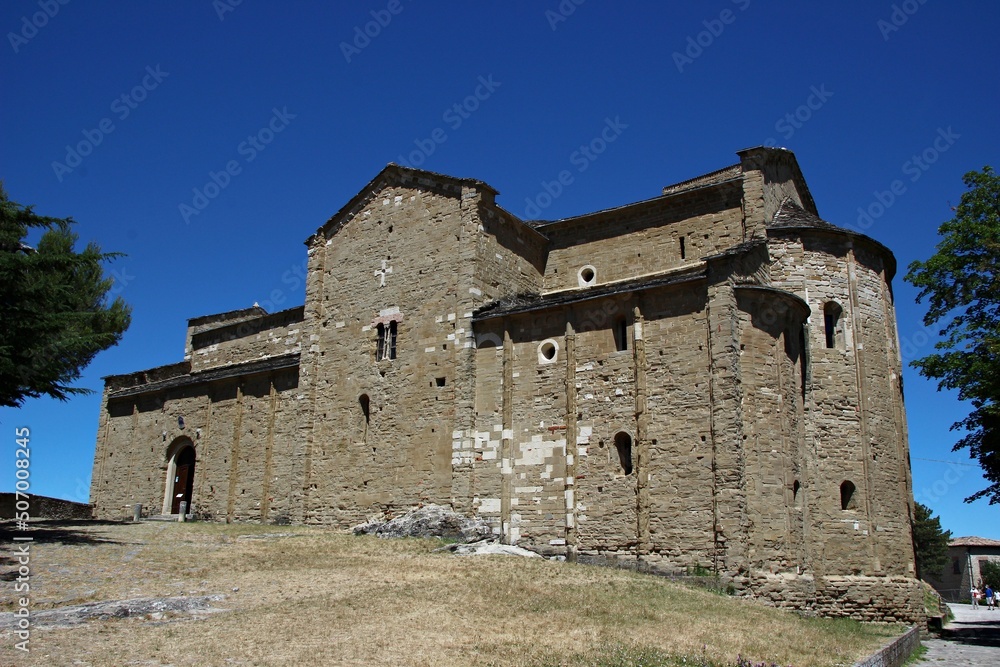 Italy, Emilia Romagna: Foreshortening of Saint Leo in the Rimini district.