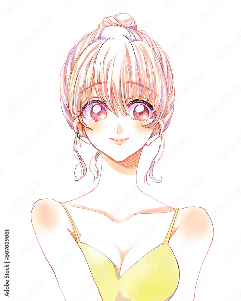 キャミソールの若い女性