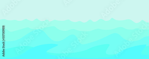 Ocean and Blue Abstract Waves . Sea storm wave . Water splashes .Vector Illustration. 