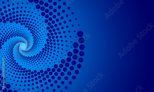 A bright blue background with a promising circular vortex gradient. Template for a postcard  banner
