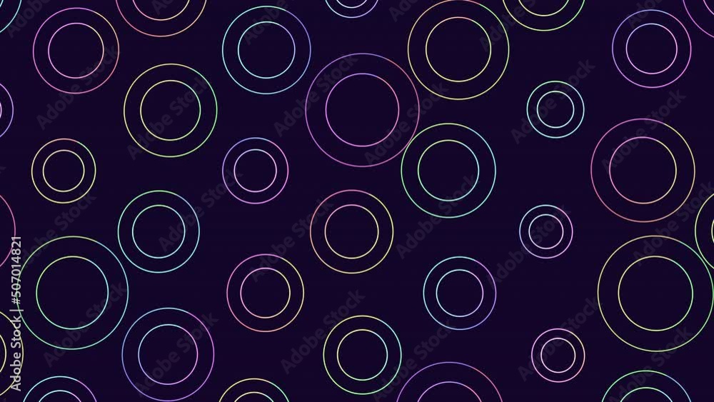 Motion random rainbow rings and circles pattern, abstract corporate, business and futuristic style background Motion random rainbow rings and circles pattern, abstract corporate, business and futuristic style background