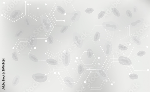 Medical background with molecules and viruses. Monkeypox virus.