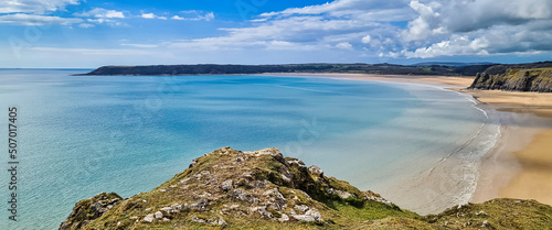 Three Cliffs Bay on the south coast of the Gower Peninsula - Swansea, Wales, United Kingdom photo