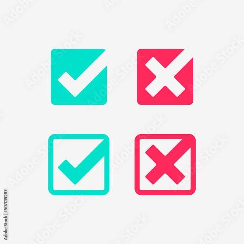 Green Checkmark and Red Cross Flat Design Icon Set Free Download Green Checkmark and Red Cross Flat Design Icon Set - GFXLoad