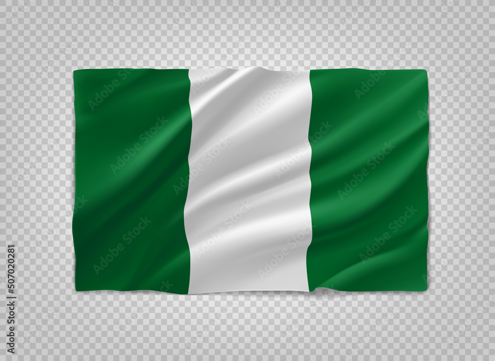 Flag of Cote Nigeria. 3d vector object isolated on transparent background Flag of Cote Nigeria. 3d vector object isolated on transparent background