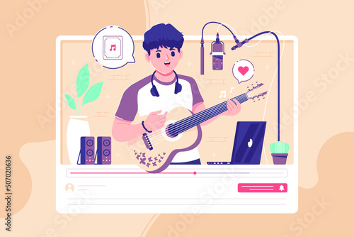 acoustic guitar covers illustration background
