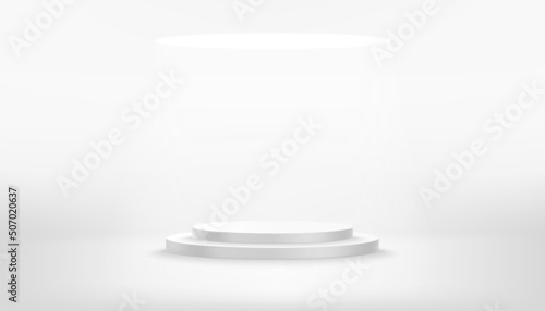 Very bright Illuminated studio with podium