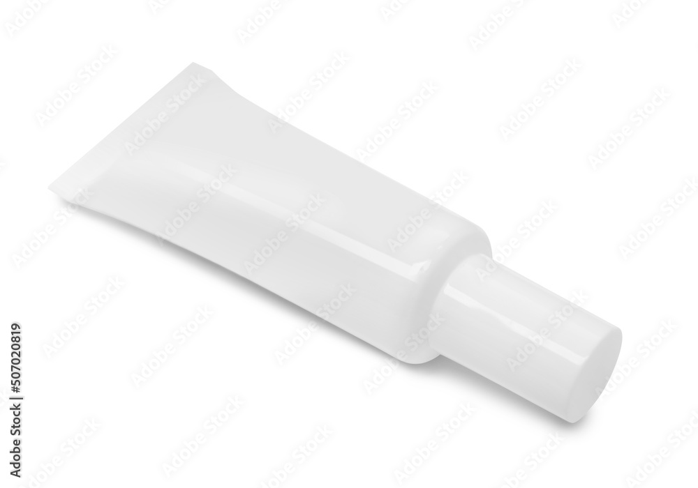 Blank tube of cosmetic product isolated on white Blank tube of cosmetic product isolated on white