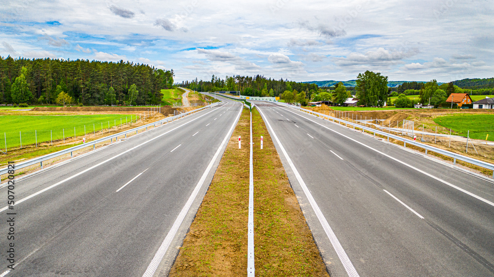 Fototapeta premium Droga, budowa drogi, droga ekspresowa