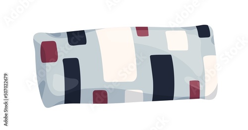 Soft cushion design with geometry pattern pillowcase. Long rectangle pillow f...