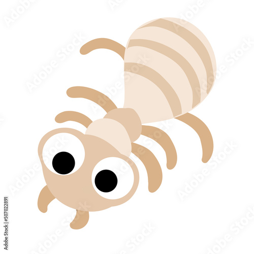 白アリのポップなフラットイラスト