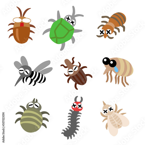 害虫セット　ゴキブリ、カメムシ、とこじらみ、蚊、コクゾウムシ、ノミ、ダニ、ムカデ、白