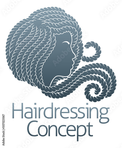 Black Woman Silhouette Hairdresser Hair Salon Icon
